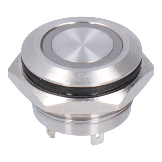 Wchiuoe Short Touch Push Button,Momentary Tact Switch,5Pcs Momentary Push Button Switch Metal Auto Reset Ultra Thin Waterproof with LED 16mm