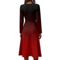 thumbnail image 5 of Long Sleeve Midi Dresses for Women V Neck Vintage Long Sleeve Work Casual Dress Elegant Formal Wrap Dress, 5 of 6