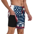 thumbnail image 2 of Vsdgher fisherman fishing with USA flag for Mens Swim Trunks with Compression Liner Swim Shorts Swim Suits Board Shorts-Small, 2 of 6
