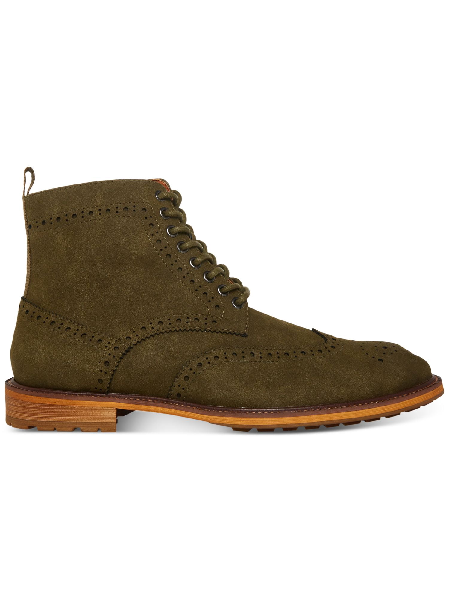 MADDEN Mens Olive Green Brogue Detailing Lace-Up Front Heel  display picture 1