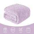 thumbnail image 4 of Whale Flotilla Fuzzy Fleece Twin Size Blanket for Bed, Soft Fluffy Jacquard Waffle Blankets for All Season, Lightweight and Warm, 60x80 Inch, Lilac, 4 of 7