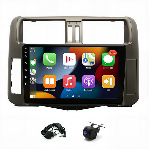 Car Radio Stereo for Toyota Prado 150 2009-2013 9" Android 14 Touchscreen Wireless Carplay, Car Stereo 2 32G Wifi GPS Navigation Android Auto