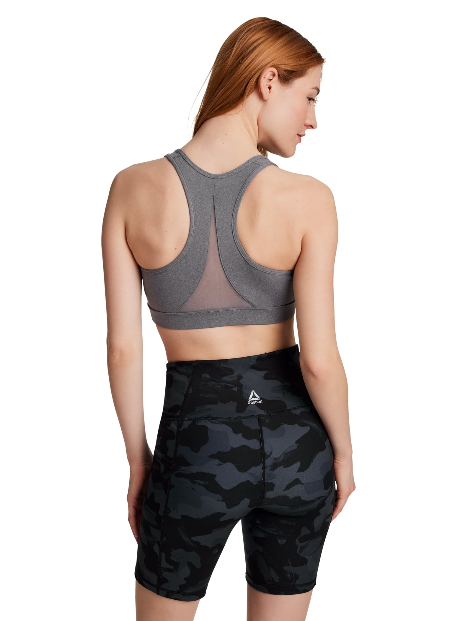 Reebok Women's and Women's Plus Medium Impact Stronger Sports Bra with Mesh Panel and Removable Cups, Sizes XS-4X
