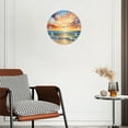thumbnail image 3 of Non-Ticking Silent Wall Clocks Battery Operated Personalized Decor Clock for Living Room,Bedroom-The Sun Sets Over The Ocean Casting Warm Hues Across The Sky(10inch), 3 of 4