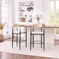 thumbnail image 3 of CQSXDA Modern Upholstered Bar Stool Set of 2 with Gold-Accented Armrests and Metal Frame 23 Inch Seat Height for Kitchen Use, Beige, 3 of 7