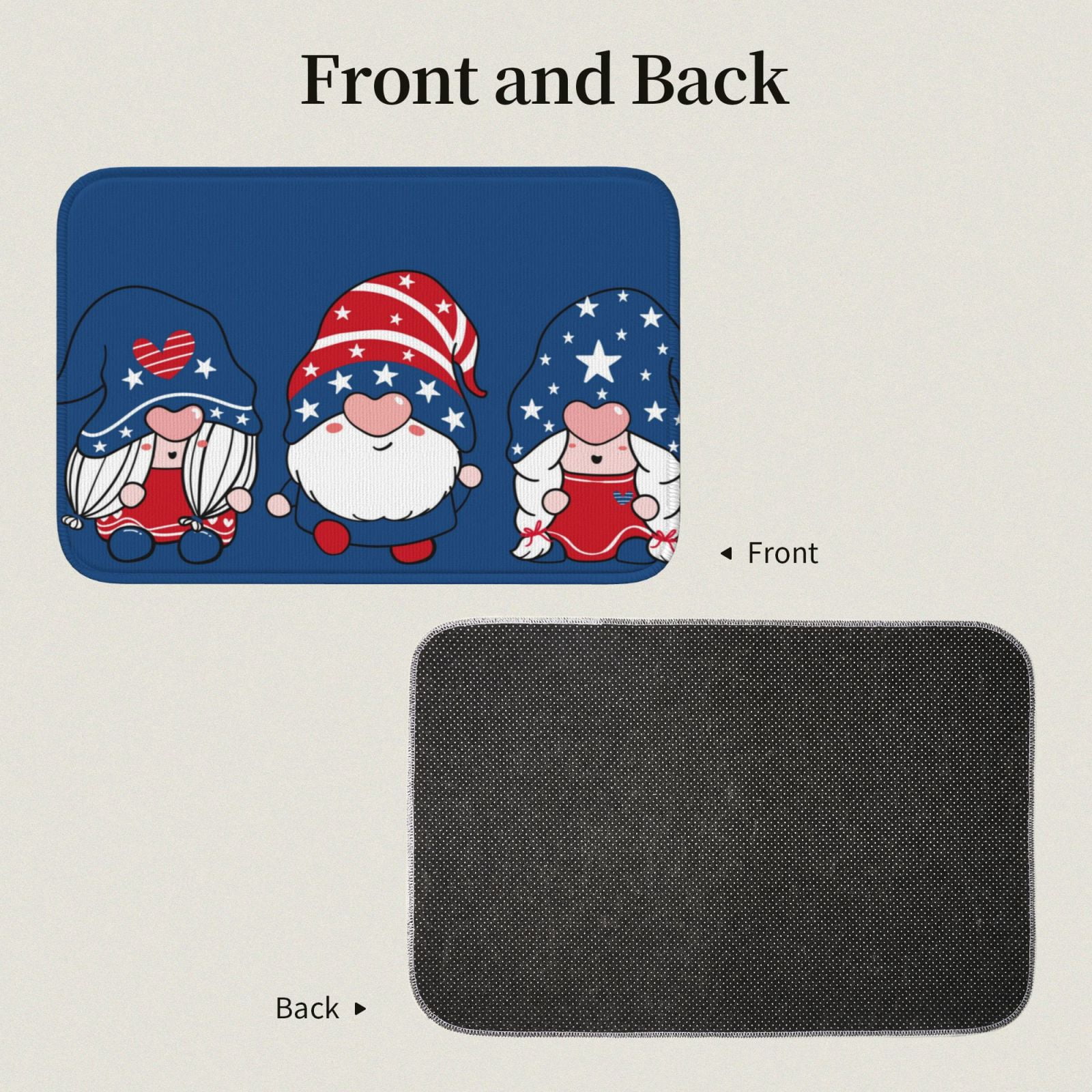 Vsdgher Three Gnome Independence Day Hem Mat 40x60 - Multipurpose Doormat for Indoor & Outdoor Use - Welcome Your Guests with our Entrance Mat