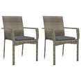 thumbnail image 2 of vidaXL 7 Piece Garden Dining Set with Cushions Grey Poly Rattan, 2 of 4