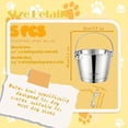 thumbnail image 2 of 5 Pcs 1 Quart Hanging Dog Bowls Stainless Steel Bbucket Flat Metal Bucket with Handle,Small Metal Bucket for Kennel Dog Water Buckets Cats Cages Pet Food Container, 2 of 7