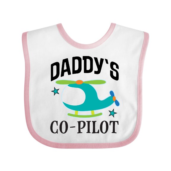 Inktastic Daddys Co-pilot Son Helicopter Boys Baby Bib