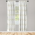 thumbnail image 3 of Ambesonne Art Deco Curtains, White Simple Vintage Motif, Pair of 28"x63", White Sand Brown, 3 of 5
