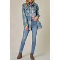 thumbnail image 4 of HSHDLDF Womens Casual Plaid Shacket Button Down Long Sleeve Shirt, 4 of 5
