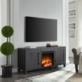 thumbnail image 4 of Evelyn&Zoe Chabot Rectangular TV Stand with Log Fireplace for TV's up to 65", Black Grain, 4 of 12