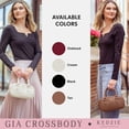 thumbnail image 5 of Kedzie Gia Crossbody Bag, Black Vegan Leather Crossbody Purse with Adjustable Strap, Tan, 5 of 6