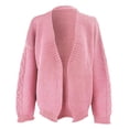 thumbnail image 4 of Manteau d'Hiver Automne pour Femmes Trench-Coat Chaud Col Rond Tricoté Mode Cardigan Ouvert devant Mi-Longueur, 4 of 6