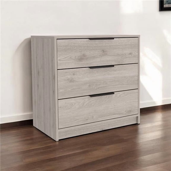 HomeRoots 544004 28 in. Light Gray Three Drawer Dresser