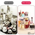 thumbnail image 6 of 2-Tier Spinning Makeup Organizer, 360° Rotating Acrylic Skincare Display Stand with Compartments for Makeup Brushes, Lipsticks, & Beauty Products,B, 6 of 7