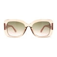 thumbnail image 2 of Girls Kids Size Chic Mod Elegant Rectangle Embossed Arm Sunglasses Beige Pink - Brown Pink, 2 of 4