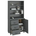 thumbnail image 2 of vidaXL Haut de Buffet en Bois Massif de Pin Gris Foncé, 2 of 5