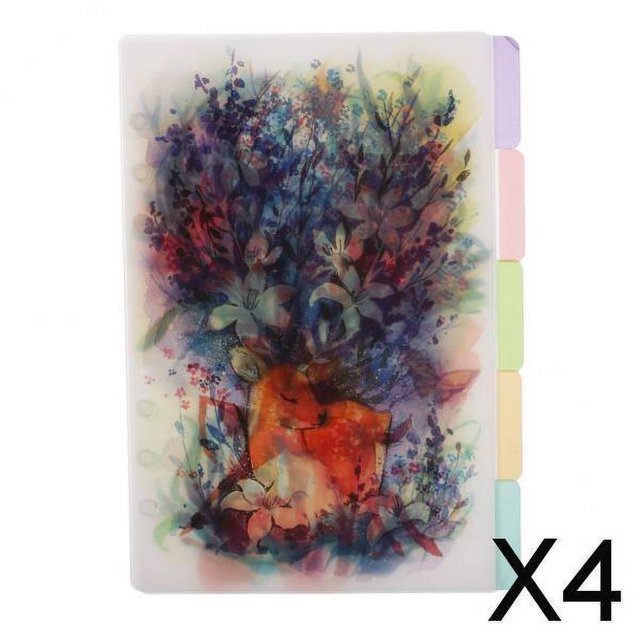 4x5 Piezas De Papel Con Pestañas De Plástico, Planificador, Cuaderno, Página De índice , Color Morado 4 piezas
