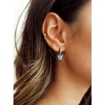 thumbnail image 3 of Bestyle Women 925 Sterling Silver Hoop Earrings Synthetic Topaz Butterfly Birthstone Earrings for Sensitive Ear Christmas Birthday Gifts, 3 of 9