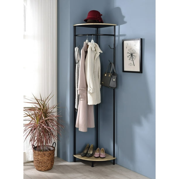 Tolbert Entryway Corner Hall Tree Coat & Hat Rack With Storage Shelves