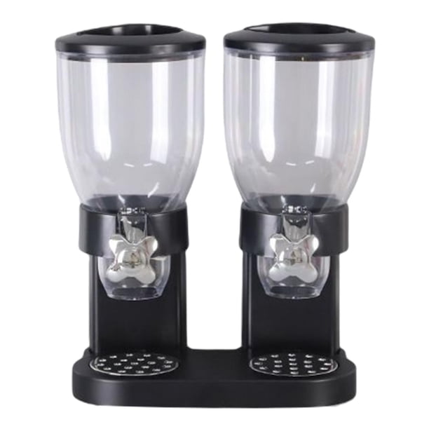 Toystoory Double Cereal Dispenser Dual Food Dispenser Pantry Home for Cereal Almacenamiento y organización del hogar Negro