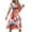 Light Blue, variant on Women's 2025 Summer Casual Dress Short Sleeve Boho Ditsy Floral Print Midi Dress Deep V Neck Waist Vintage Beach Sundress Black S