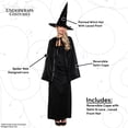 thumbnail image 4 of Set de disfraces con capa y sombrero de bruja negra para adultos de UNDERWRAPS, 4 of 7