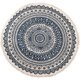 thumbnail image 1 of Alfombras Redondas Con Patrón De Mandala, Alfombras De Algodón Con Borlas, Alfombras De Mandala Bohemias Tejidas A Mano, Lavables A Máquina (Azul + Negro, 120 Cm), 1 of 6