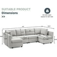 thumbnail image 6 of Weture Modular Sectional Sofa, Convertible U Shaped Sofa Couch with Storage, High Supportive & Soft Sponges, 6 Seat Modular Sectionals Sofa Couch with Chaise for Living Room, Grey, 6 of 6