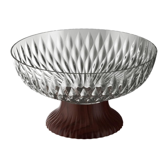 Frutero decorativo con bandeja de drenaje, soporte para postres, cuenco para servir para comer Gris transparente