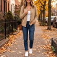 thumbnail image 5 of Cardigan for Women Button up Open Front Cardigan Fall Knit Sweaters Long Sleeve Plus Size Tops Fashion Clothing, 5 of 6