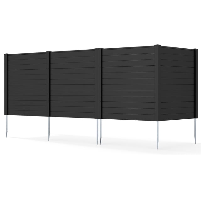 Gymax 48'' W x 48'' H Outdoor Privacy Fence Screen 4 Panels Air Conditioner Fence with Galvanized Metal Ground Stakes