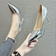 thumbnail image 2 of Glossys Golden/silver Pointed Stilettos High Heel Breathable Comfortable Sandals For Party Daily Work, 2 of 5