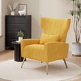 thumbnail image 5 of CQSXDA Modern Velvet Accent Chair, Mid Century High Back Armchair for Living Room, Reading Chair, 5 of 6