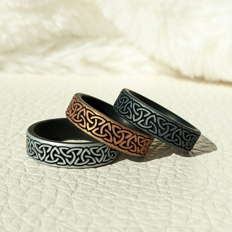 Trinity Wider Design Silicone Ring Engraved Dual Layer
