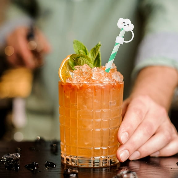 Soimiss silicone straw toppers for tumblers White Dust Proof 1Pack Back to School