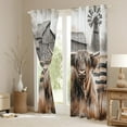 thumbnail image 3 of Manfei Highland Cattle Black Out Curtains, Rustic Farmhouse Windmill Curtains Pack of 2 (42x63 Each), Farm Animal Bedroom Curtains, Luxury Home Decor, 3 of 6
