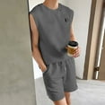 thumbnail image 6 of Mens Sets 2 Piece Outfits Shirt Fashion Summer Tracksuits Casual Set Sleeveless Tank and Shorts Set for Men, 6 of 7