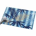 thumbnail image 2 of 2x3 Ft Entryway Area Rug, Blue Tropical Leaves Kitchen Rug Runner Washable Floor Mat, Summer Botanical Ferns Stripes Non Slip Indoor Door Mat Throw Carpet for Bathroom Living Room Bedroom, 2 of 8