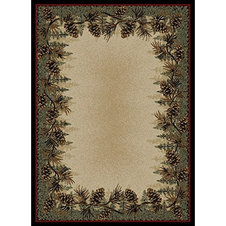 Dean Mt Le Conte Pine Cone Lodge Cabin Cottage Area Rug 7 10 X 9
