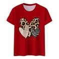 thumbnail image 5 of Women Summer Tops Ladies Fashion Casual Valentine's Day Print Outdoor Sports Round Neck Short Sleeve T Shirt Top Half Tee Womens Loose Fitting T Shirts Dress Tee Shirts Women plus Size Red 2XL, 5 of 5