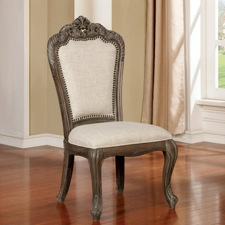 Above Traditional Furniture - Furniture of America Amalfi Traditional Carved Dining Chair (Set of 2) by FOA