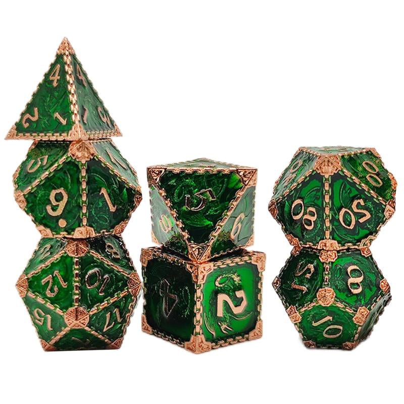 Pieces D4 D6 D8 D10 D12 D20 Polyhedral Dice  MTG Green