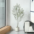 thumbnail image 4 of DR.Planzen Olive Tree Artificial Indoor, 60 in Tall Faux Olive Tree with Planter, 4 of 8