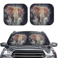 thumbnail image 2 of Sikiie Elephant in Smoke Print Foldable Car Windshield Sun Visor, Car Window Sunshade Suitable for Sedan, SUV and Truck Car Accessories-Large, 2 of 6