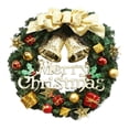 thumbnail image 2 of LEFXSMR Christmas Wreaths for Front Door, 12" Christmas Wreath with Bells Bow Balls, Christmas Decorations for Porch Window Mantel Home Winter Holiday, 2 of 6