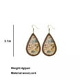 thumbnail image 4 of Morocco Genuine Leather Wood Earrings Ethnic Leopard Print Leather Women Jewelry, 4 of 9