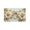 thumbnail image 2 of JML Non-Slip MicrofiberFabric & Rubber Doormat - Soft Entryway Rug for Home/Office (16"x24") - Easy Clean Door Mat for Indoor/Outdoor Use, White and Gold Floral, 2 of 6