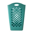 thumbnail image 3 of Mainstays Square Flexible Plastic Laundry Hamper Basket, Teal Splash, Adult, 3 of 7